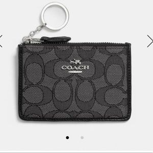 Coach NWT Skinny Wallet ID Black Monogram